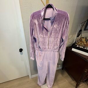 Fabletics Lavender Velour Jumpsuit
